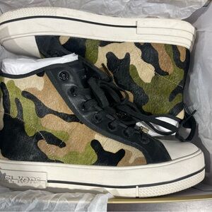 Michael Kors Camouflage Combat Hi Top Sneakers Boots